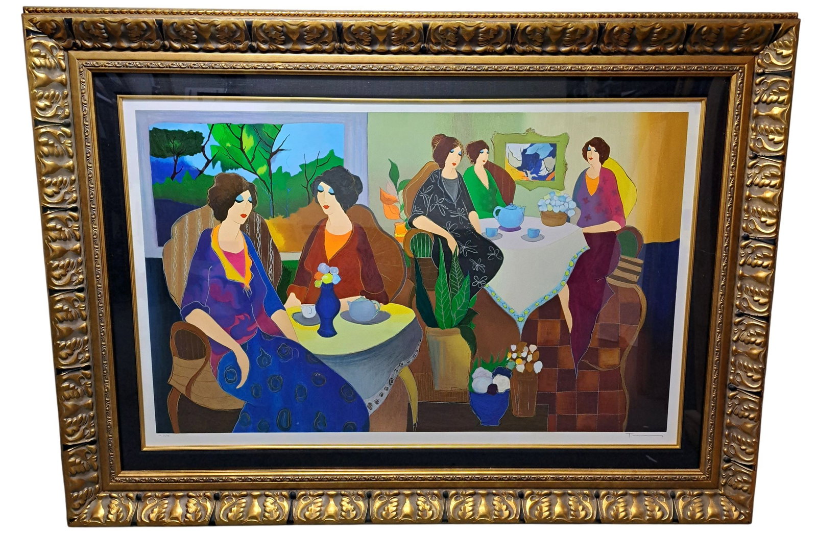 Artist Signed Tarkay Lunch with Erin Serigraph 34 3/4x22 Inch Modern Contemporary (1 of 12)
