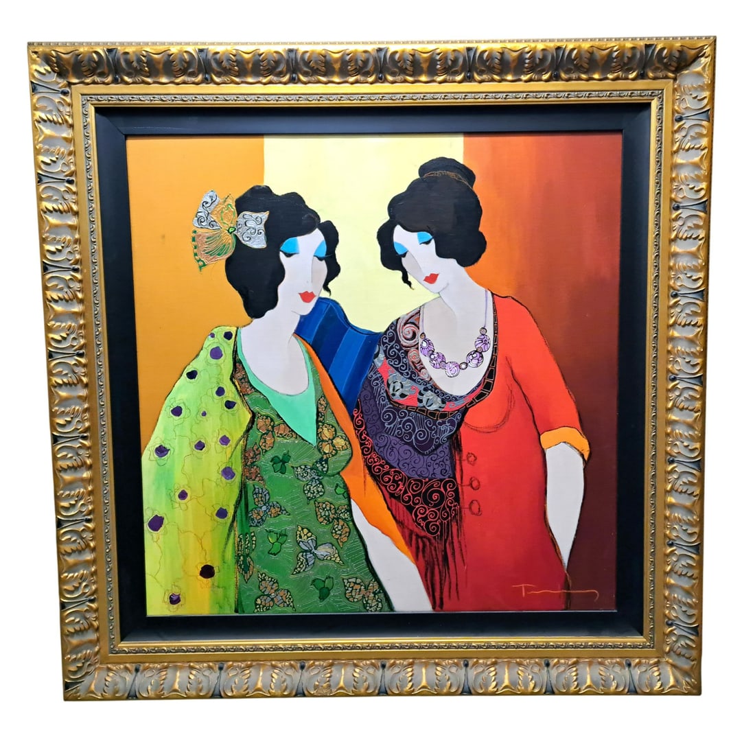 Artist Signed Tarkay Two Women Patterns 41x41 Inch Modern Contemporary (1 of 9)