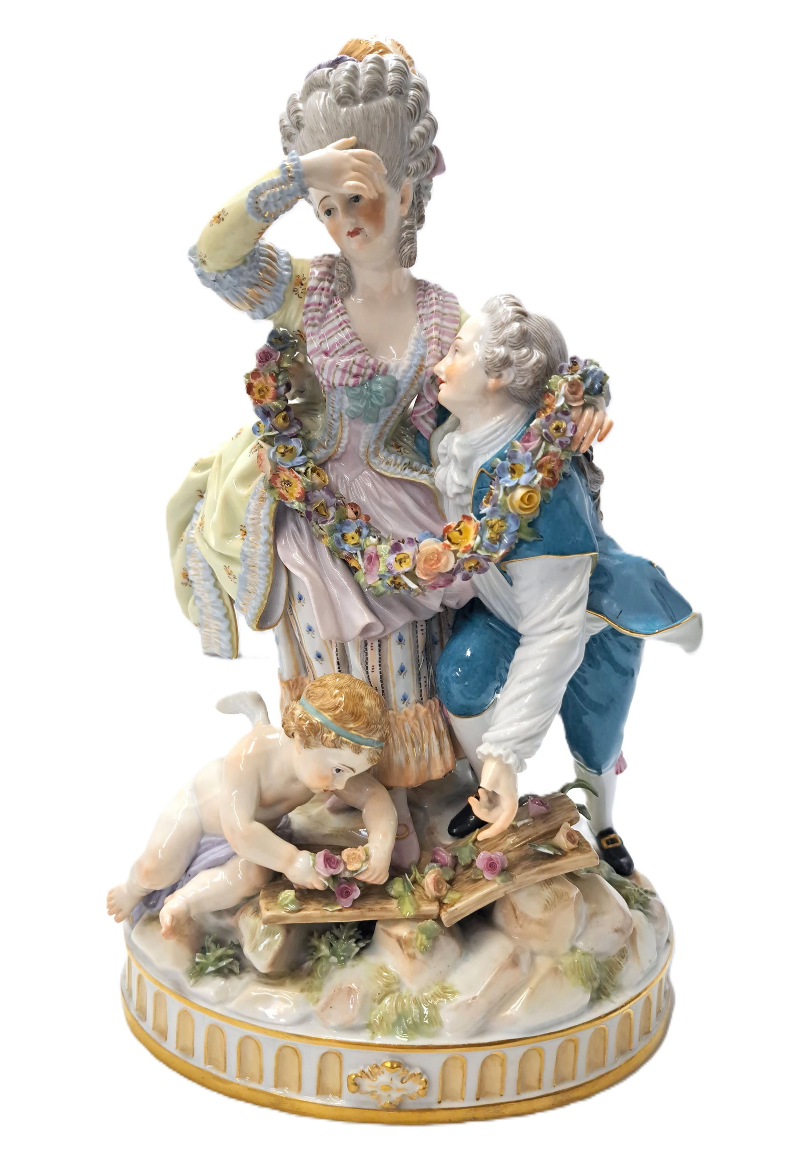 Amazing Signed Numbered Meissen Porcelain Group Figure Masquerade Courtship Scene (1 of 17)