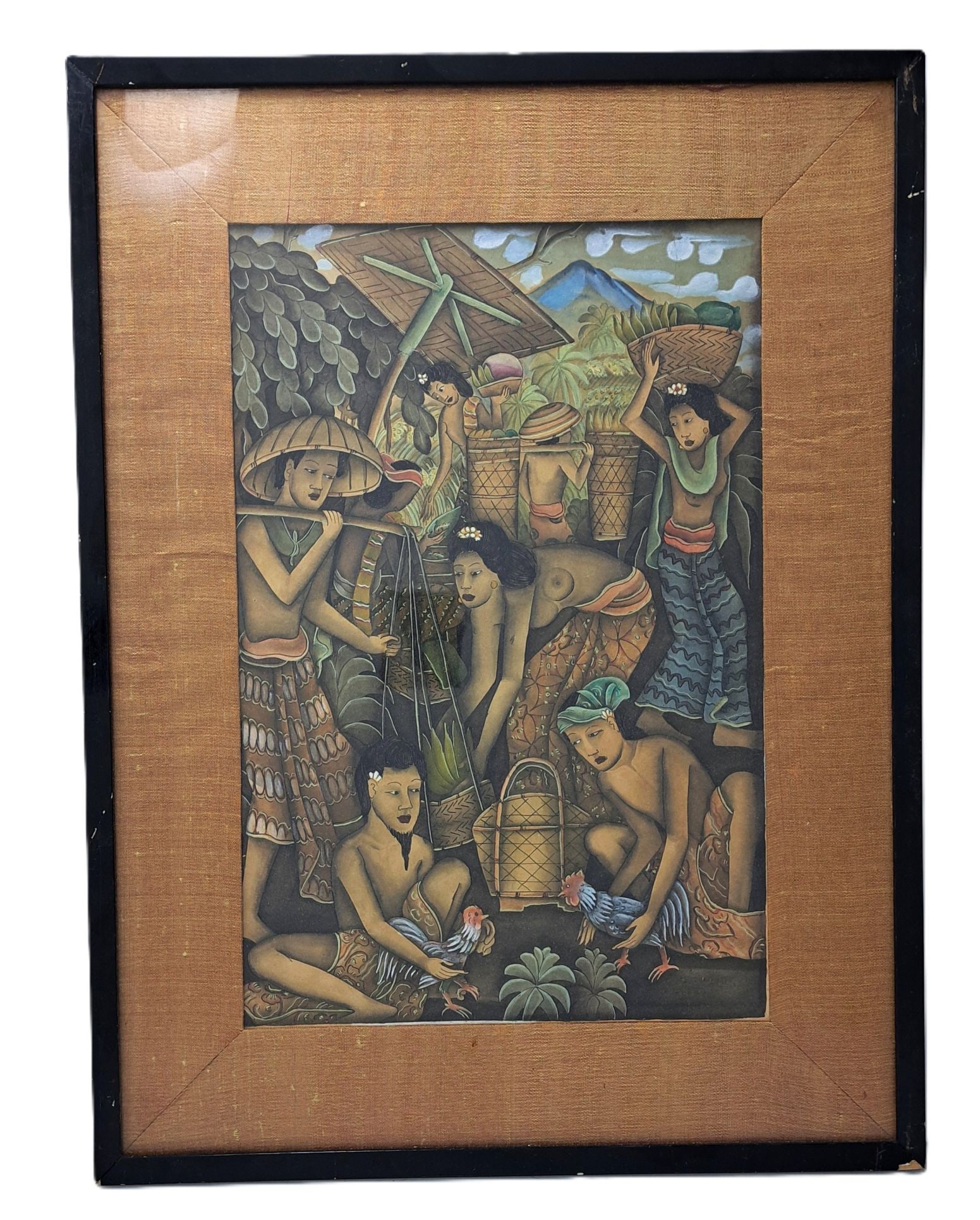 Vintage Signed Balinese Nude Market Watercolor Gouche Street Scene: Described By August R NED HFA VX * Title Vintage Signed Balinese Nude Market Watercolor Gouche Street Scene Description Vintage Signed Balinese Nude Market Watercolor Gouche Street Scene Painting Unkn