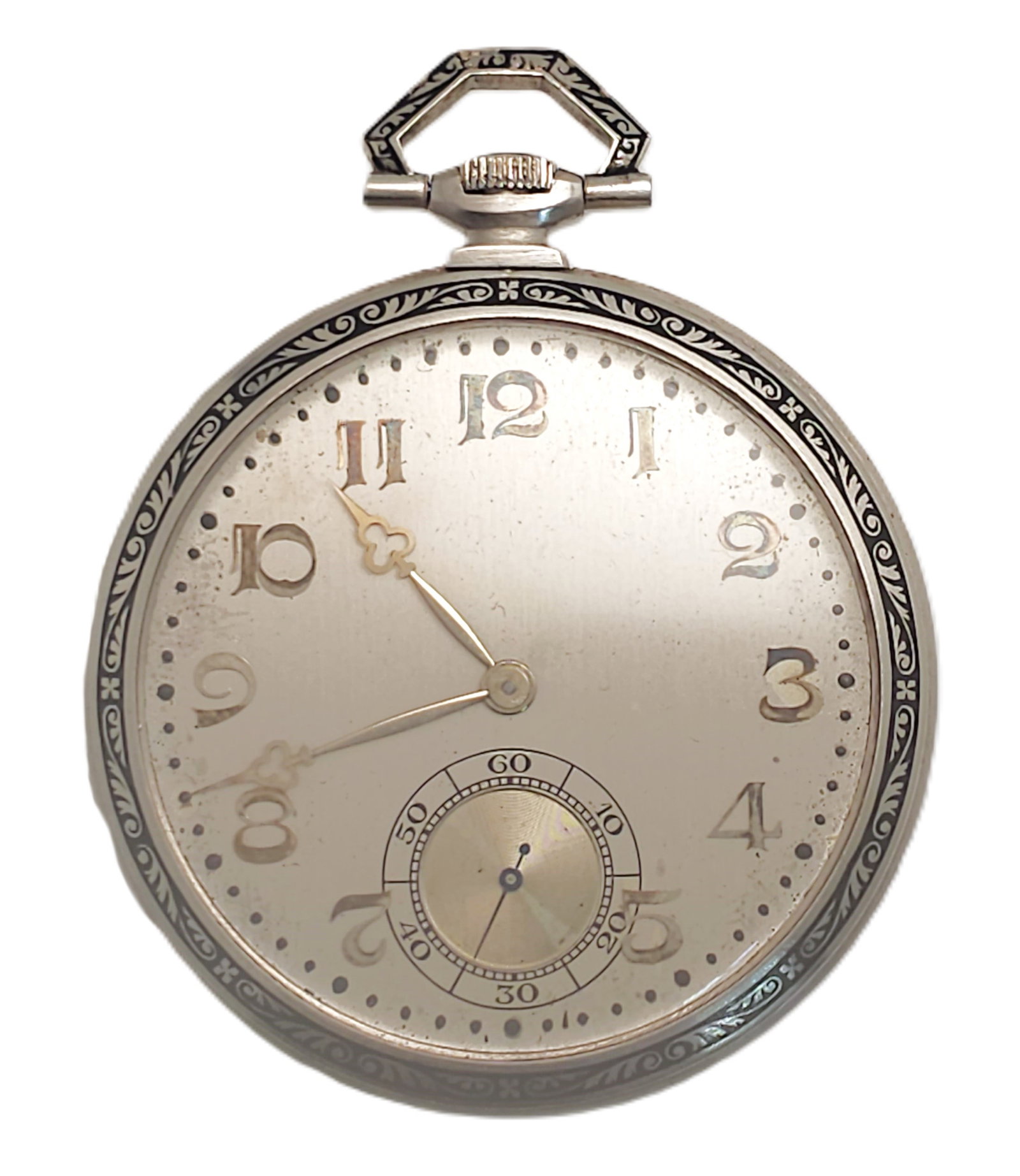 stunning jules jergensen coppenhagen art deco enamel brequet dial plat large mens PW (1 of 6)