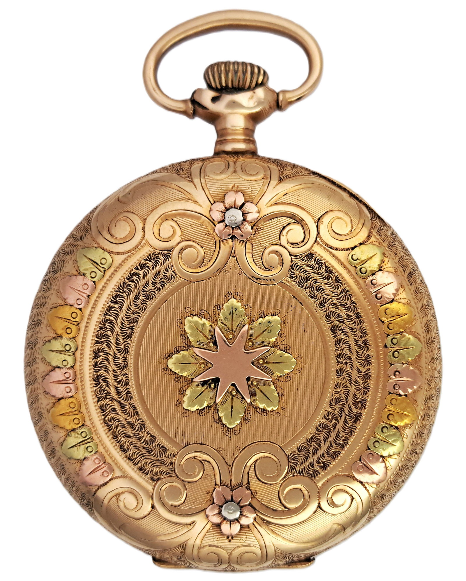Heavy 14k Gold Multi Color Hi Grade 21j Illinois Pocket Watch Hunting Case (1 of 9)