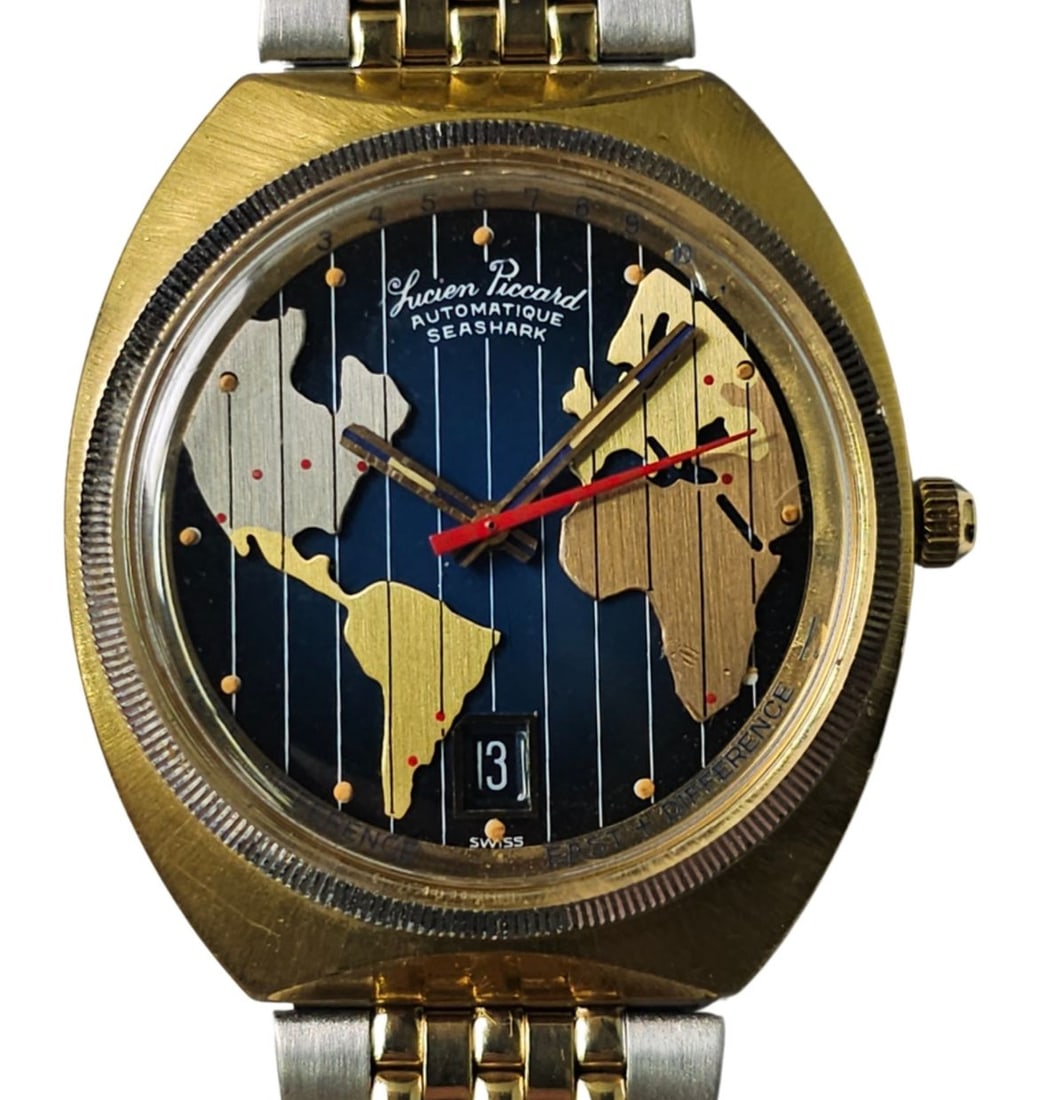 Lucien Piccard Massive World Time Wrist Watch w/ Lucien Piccard Modernist Bracelet and Box (1 of 20)