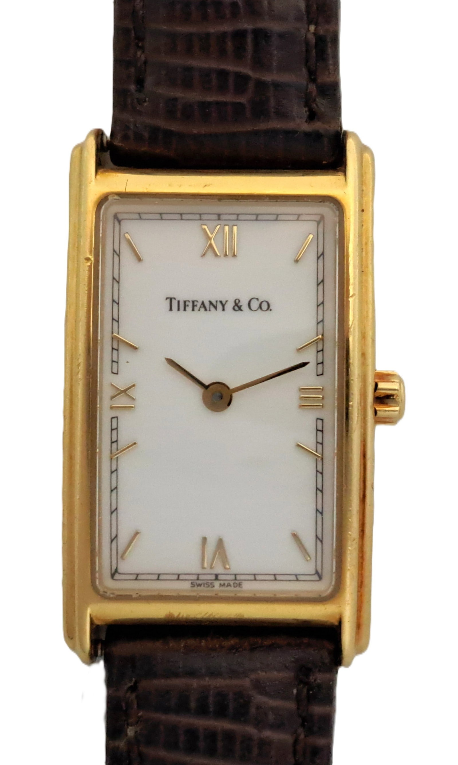 Tiffany & Co. 18k Yellow Gold Tank Watch L243 w Original Box (1 of 11)