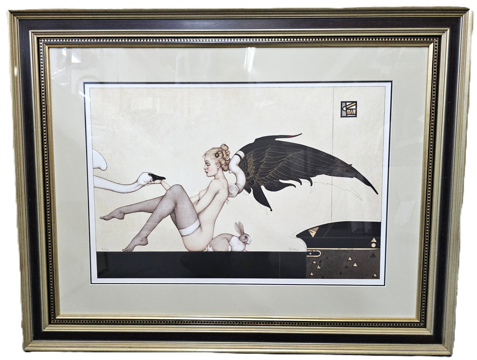 The Angel of Hidden Things Michael Parkes Stone Lithograph Fantasy Fairy Swan (1 of 12)
