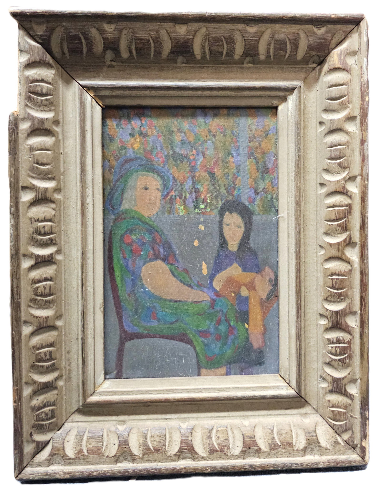 Ariane Berman Mother Child 1963 Artist Signed Double Portrait Pennsylvania: HFA VX Described By: August R NOD Title: Ariane Berman Mother Child 1963 Artist Signed Double Portrait Pennsylvania Description: Ariane Berman Mother Child 1963 Artist