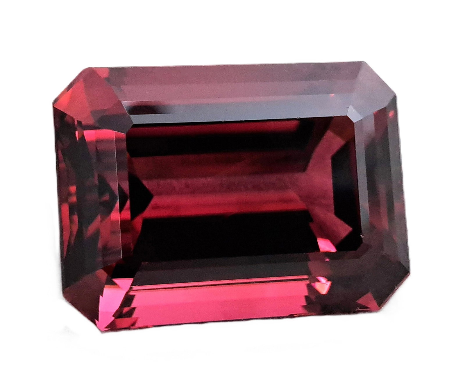 GIA 37ct Natrual Gem Quality Rubellite Tourmaline Emerald Cut Unset Loose Gemstone Ready to Mount (1 of 5)