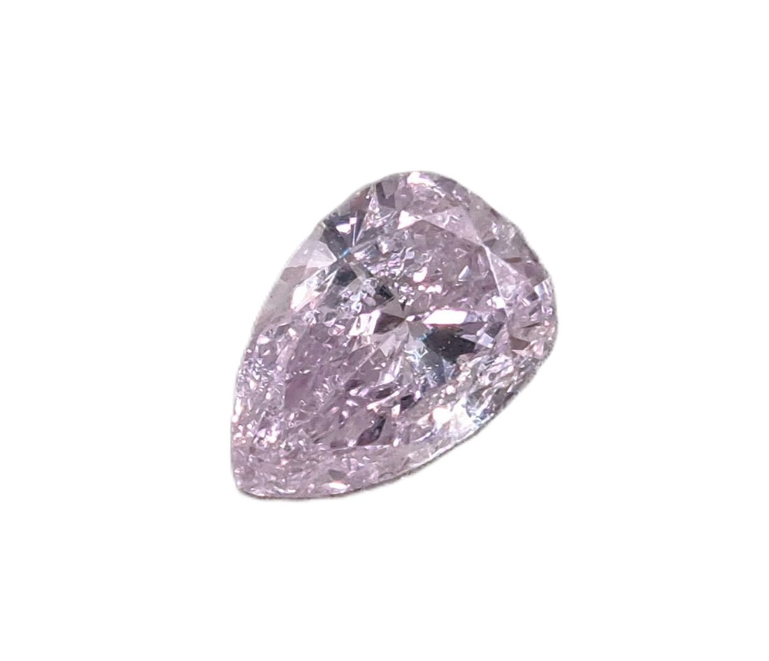 0.49 ctw Natural Fancy Purple Pink Pear Brilliant Shape Colored Diamond w Report: HFA DT72535 Described By: August R NEED Title: 0.49 ctw Natural Fancy Purple Pink Pear Brilliant Shape Colored Diamond w Report Description: 0.49 ctw Natural Fancy Purp