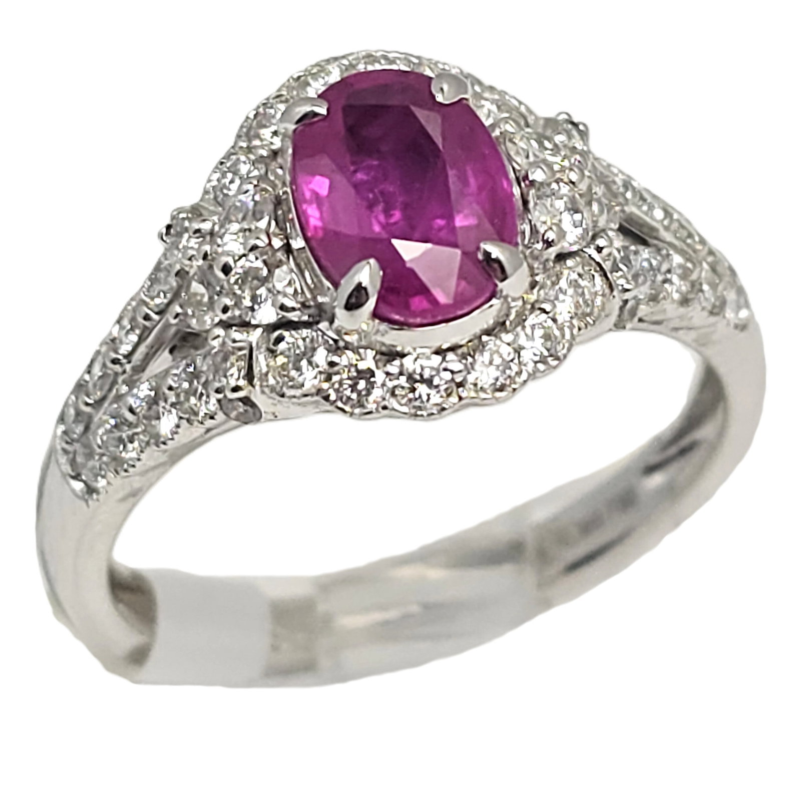 Pretty GIA Certified Pink Sapphire Natural Diamond Platinum Ring Oscar Friedman: CNX 0501 1808 Described By: August R ND Title: Pretty GIA Certified Pink Sapphire Natural Diamond Platinum Ring Oscar Friedman Description: Pretty GIA Certified Pink Sapphire Natural Diamond Platinum 