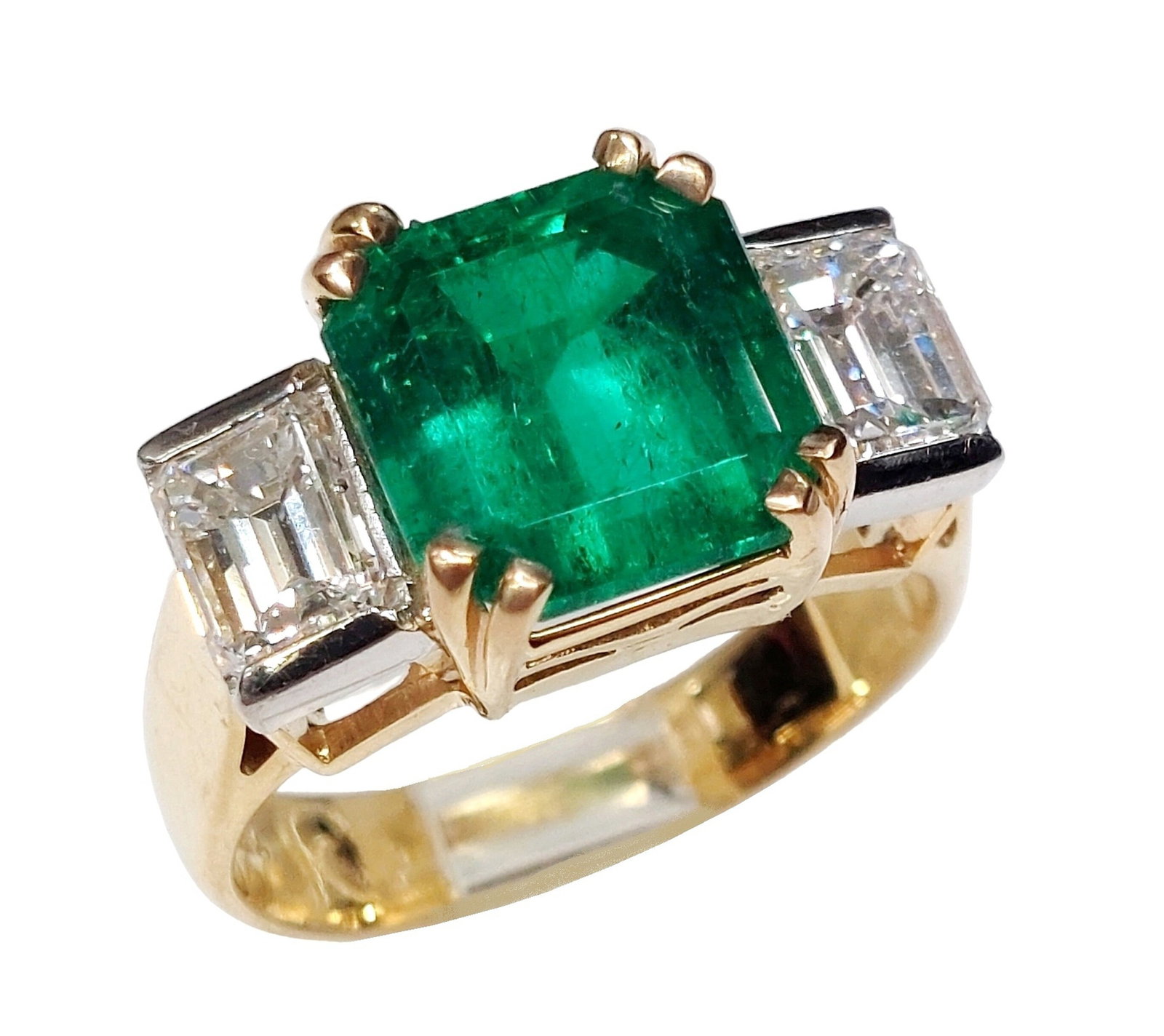 3.53ct Colombian Emerald Fine Quality Diamond 18k Gold Designer Signed Ring w/ AGL Report: CNX 0495 1751 Described By: Chris AJP GIA ND Title: 3.53ct Colombian Emerald Fine Quality Diamond 18k Gold Designer Signed Ring w/ AGL Report Description: ALL PROCEEDS