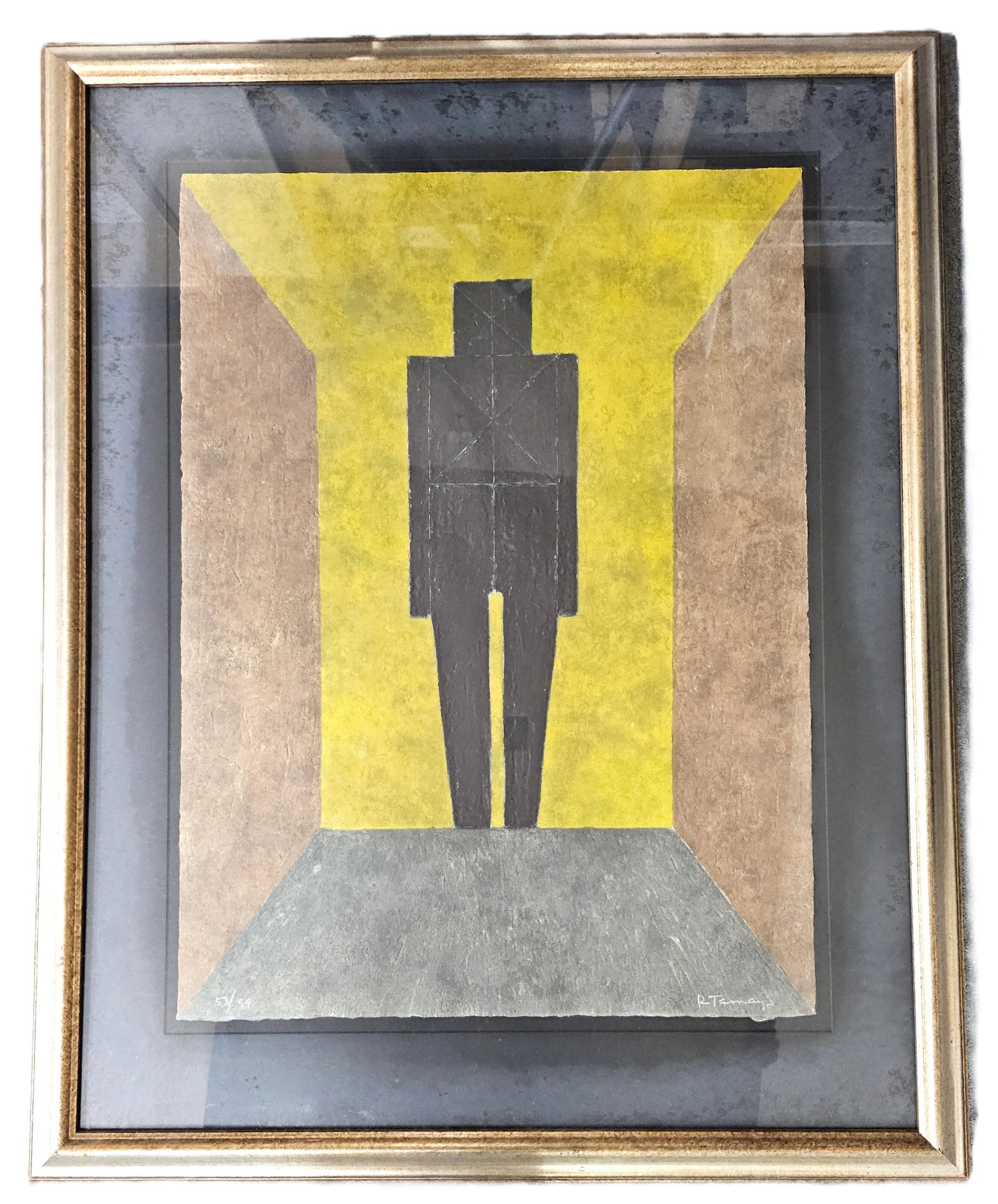 Rufino Tamayo Figura en Negra 53/99 Mixographia on Cream Woven Paper 1980 Signed (1 of 6)