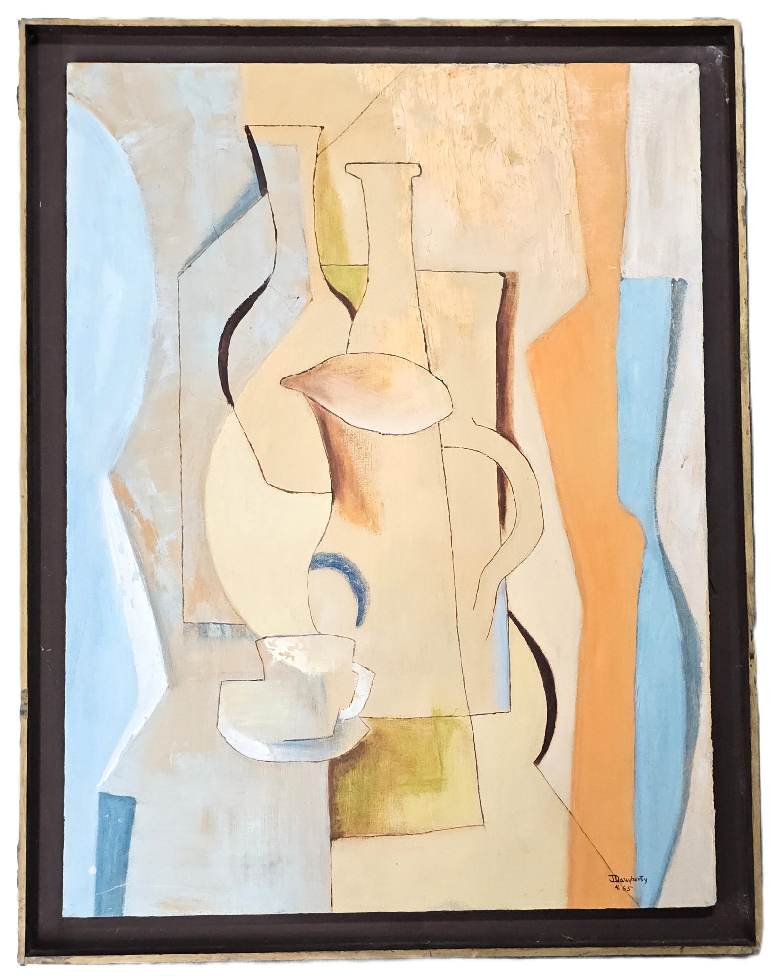 Attrib James Henry Daugherty 1965 Oil on Canvas Still Life Abstract Painting: CNX 0505 1815 Described By: August R ND Title: Attrib James Henry Daugherty 1965 Oil on Canvas Still Life Abstract Painting Description: Attrib James Henry Daugherty 1965 Oil on Canvas Still Life Abst