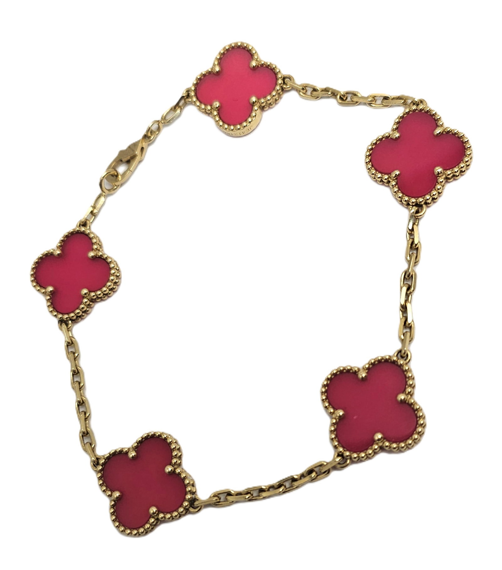 Beautiful Vintage Van Cleef & Arpels 18k Yellow Gold Alhambra Bracelet 5 Motifs: HFA DT73043 Described By: August R NFOED Title: Beautiful Vintage Van Cleef & Arpels 18k Yellow Gold Alhambra Bracelet 5 Motifs Description: Beautiful Vintage Van C