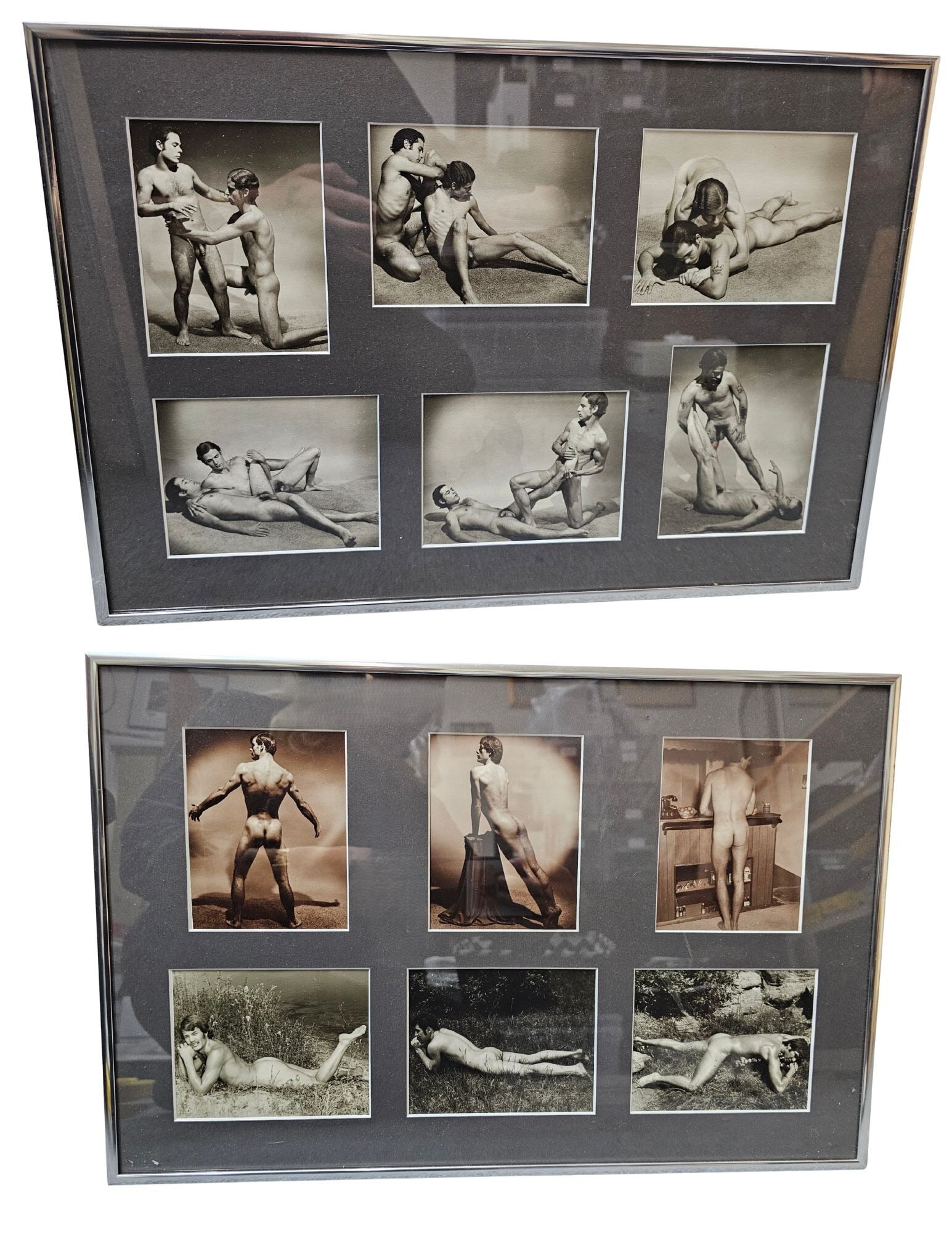 Western Photography Guild Nude Erotic Physique Photographs Attributed to Don Whitman Lot of Two: CNX 0512 1836 Described By: Adams ND Title: Western Photography Guild Nude Erotic Physique Photographs Attributed to Don Whitman Lot of Two Framed Description: Western