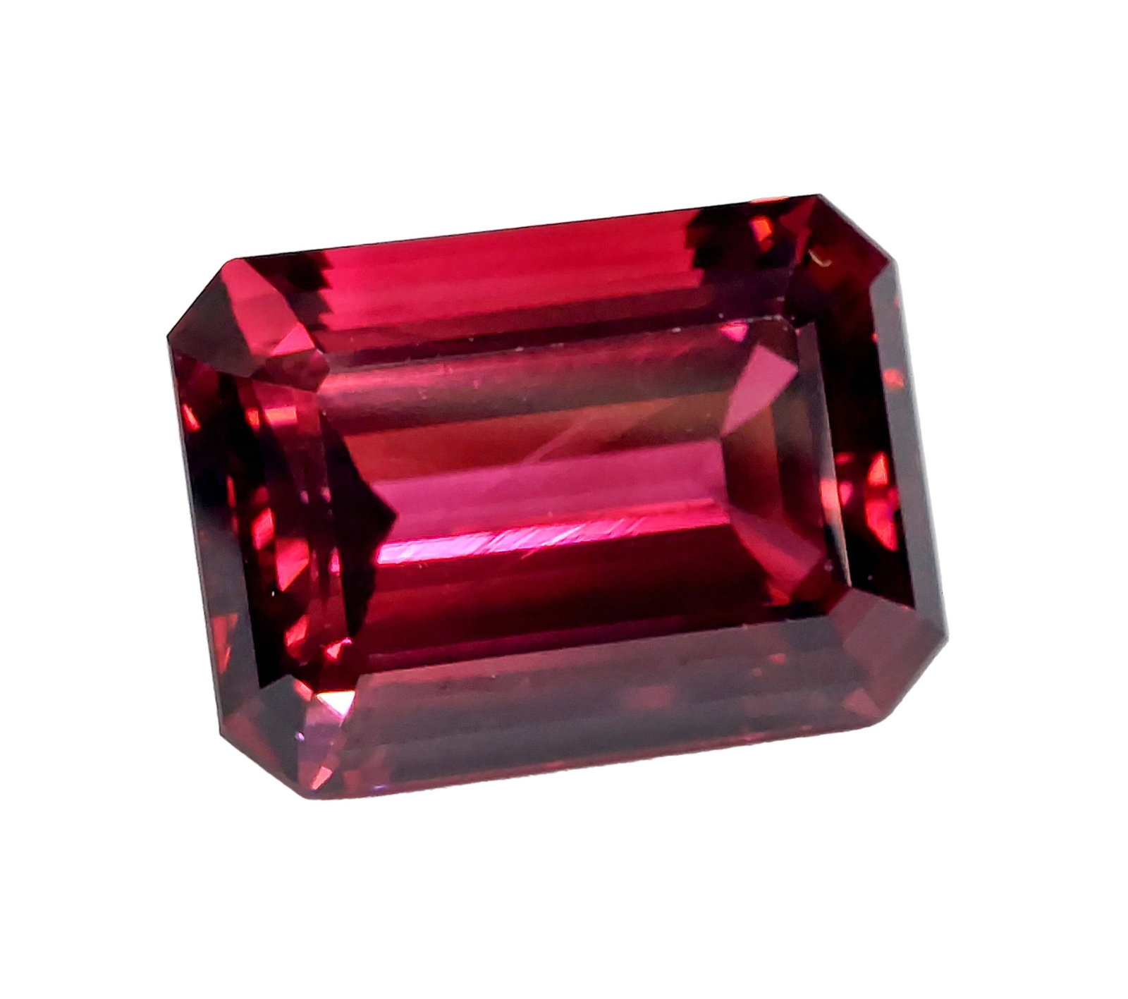 GIA 35.56ct Natrual Gem Quality Rubellite Tourmaline Emerald Cut Unset Loose Gemstone Ready to Mount: CNX 0493 1749 Described By: Chris AJP GIA ND Title: GIA 35.56ct Natrual Gem Quality Rubellite Tourmaline Emerald Cut Unset Loose Gemstone Ready to Mount Description: A