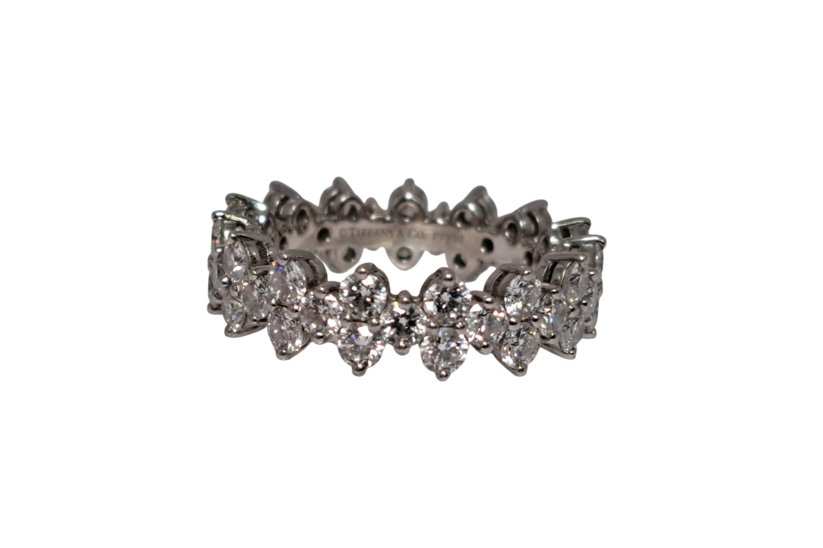 Scarce Tiffany & Co. Aria 2.67ctw Diamond Platinum Band Ring w Pouch & Papers: HFA DT73100 Described By: Mike NTDDD Title: Scarce Tiffany & Co. Aria 2.67ctw Diamond Platinum Band Ring w Pouch & Papers Description: This piece is breathtaking! This