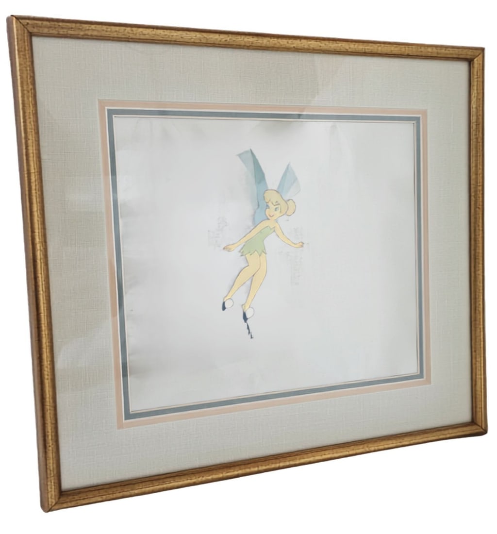 Tinkerbell Original Peter Pan Production Cel 1953 Walt Disney w Seaside COA & Labels (1 of 10)