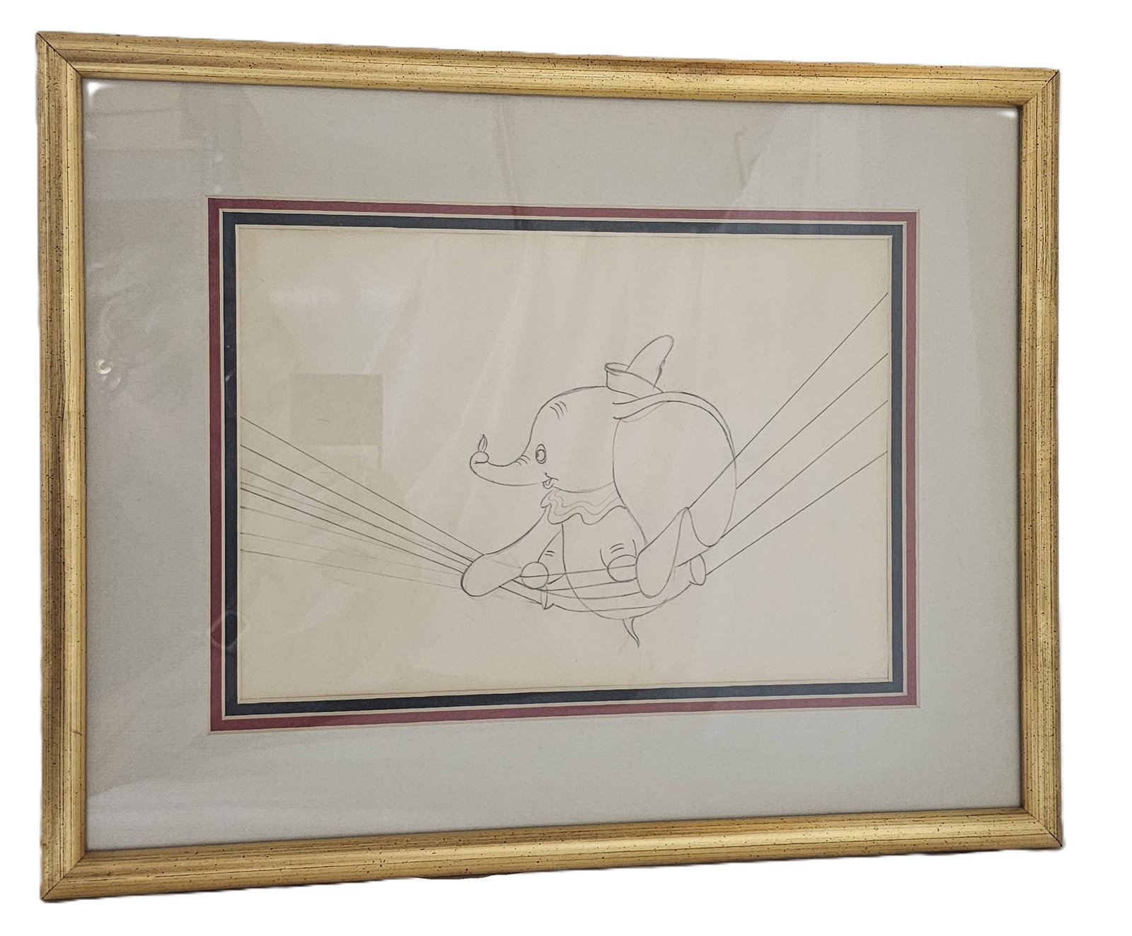 Dumbo Original Production Drawing 1941 Walt Disney w COA & Labels (1 of 9)