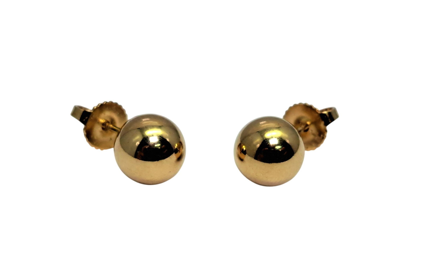 Tiffany & Co. Vintage 18k Yellow Gold 8mm Ball Stud Earrings w Box: HFA DT73144 Described By: Mike NRDD Title: Tiffany & Co. Vintage 18k Yellow Gold 8mm Ball Stud Earrings w Box Description: These look incredible! Make them yours to