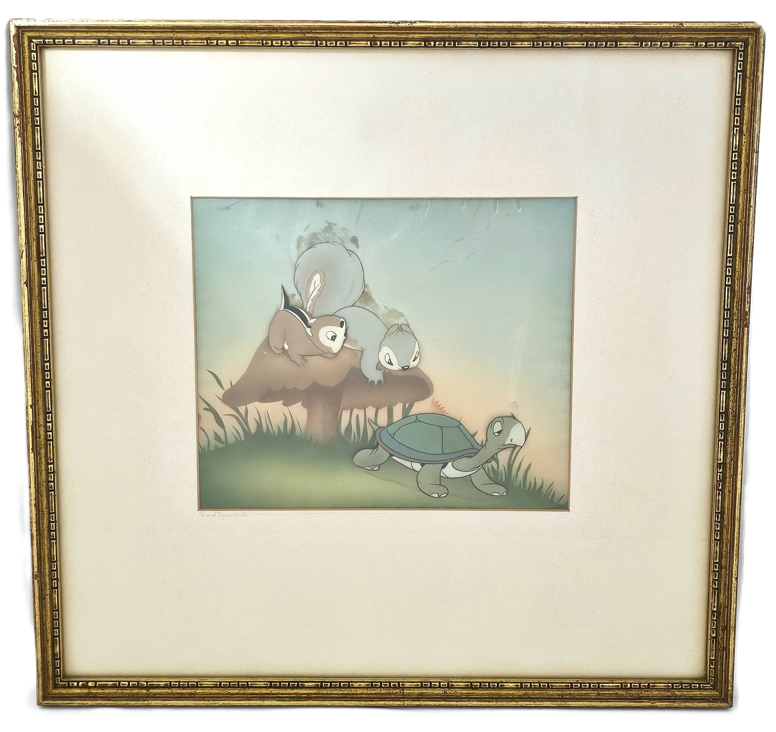 Snow White w Courvoisier Background Squirells Turtle 1937 Walt Disney Studio Early Gillespie (1 of 8)