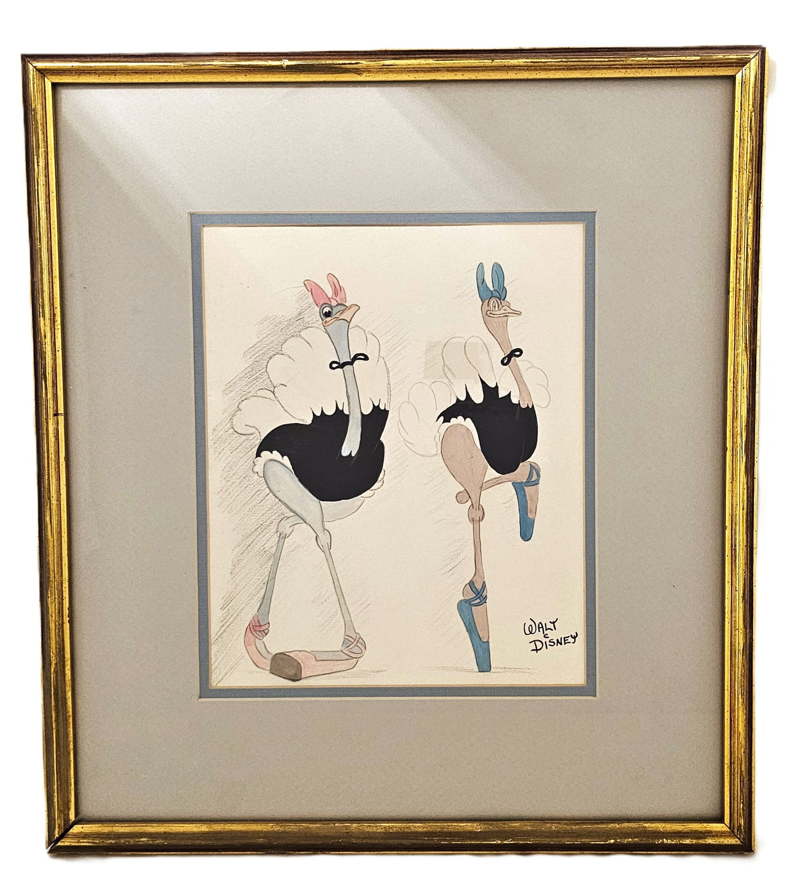 Fantasia Original Inspirational Drawing Watercolor Madam Upinova 1940 Walt Disney Studio Signature w (1 of 11)