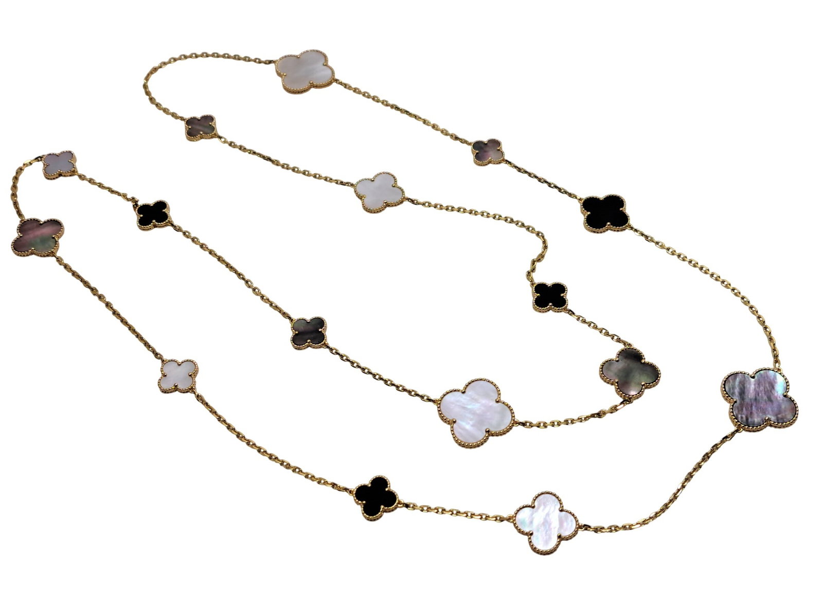 Van Cleef & Arpels Magic Alhambra Long 16 Motif 18k Gold Necklace w Box & Papers (1 of 12)