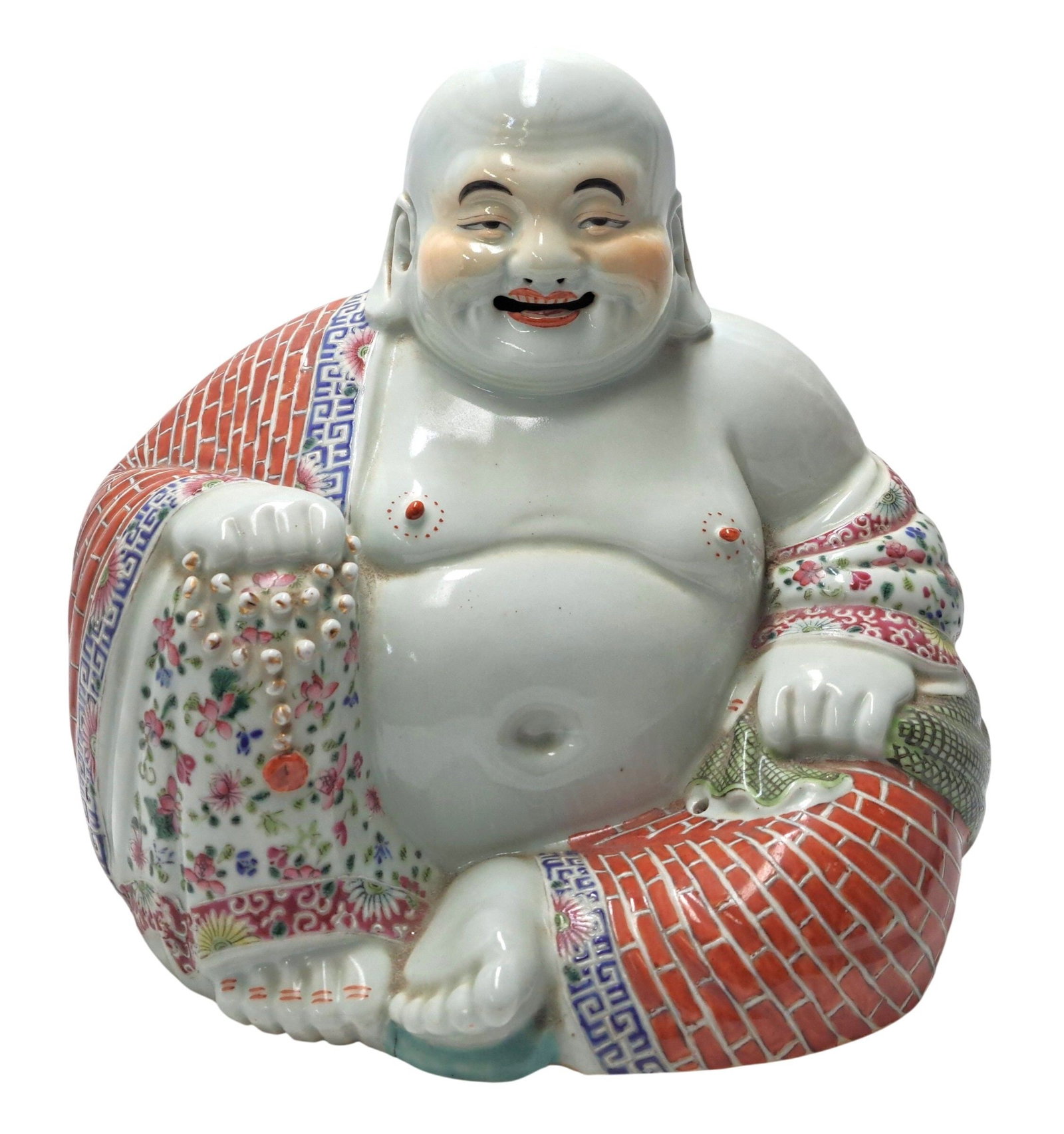 Fine Quality Republic Period Laughing Buddha Very Large Fine Enamel Sculpture: CNX 0517 1845 Described By: Mike ND Title: Fine Quality Republic Period Laughing Buddha Very Large Fine Enamel Sculpture Description: This is a beautiful piece! There i