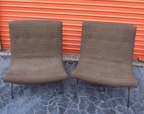 Pair Original Milo Baughman for Thayer Coggin Fabric &: Pair Original Milo Baughman for Thayer Coggin Fabric & Iron Vintage Mid Century Modern Scoop Chairs from Historic Mark Hampton Sarasota Florida School Architect Home w House & Furniture in Better Home