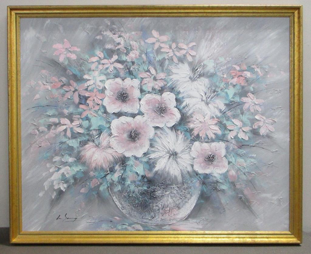 Lu Song, Flowers in Vase, Oil on Canvas