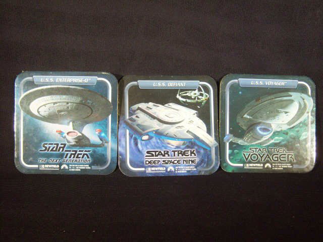 Set of 18 Star Trek Coasters by Newfield: Set of 18 Star Trek Coasters by Newfield - Cardboard Coasters Depicting Various Federation Starships
