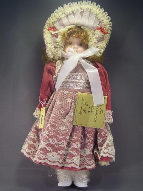 Lot of 7 Porcelain Dolls: Lot of 7 Porcelain Dolls - Heritage Mint Ltd. Collection Melissa Doll - Porcelain Doll SKU#6950426 - Collector's Porcelain Doll - ABC Distributing Porcelain Praying Doll Item No 37267 - Two Donnatella