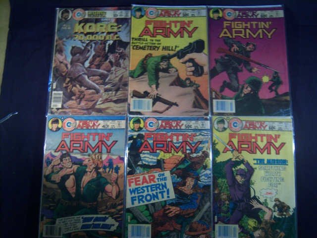 Vintage Charlton Comics Group Assorted Comics: Vintage Assorted CCG comic books. Korg: 70,000 BC No. 8, Fightin' Army No. 142, 147, 151, 154-157, 159, 164, 165. War Heroes No. 27