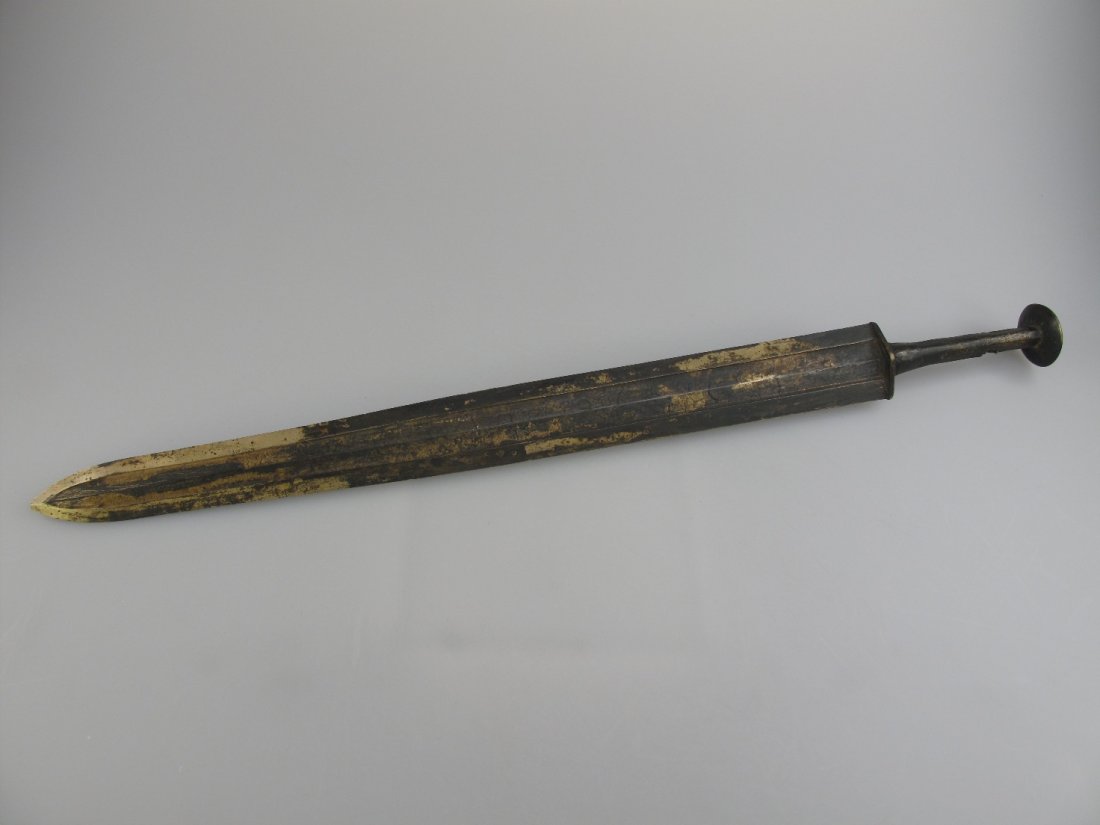 A Chinese Bronze Sword, Warring States: L: 44 cm