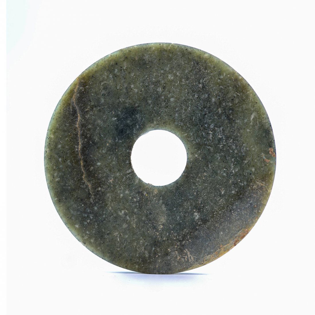 A Chinese Green Jade Bi Disc, Shang Dynasty (1 of 1)
