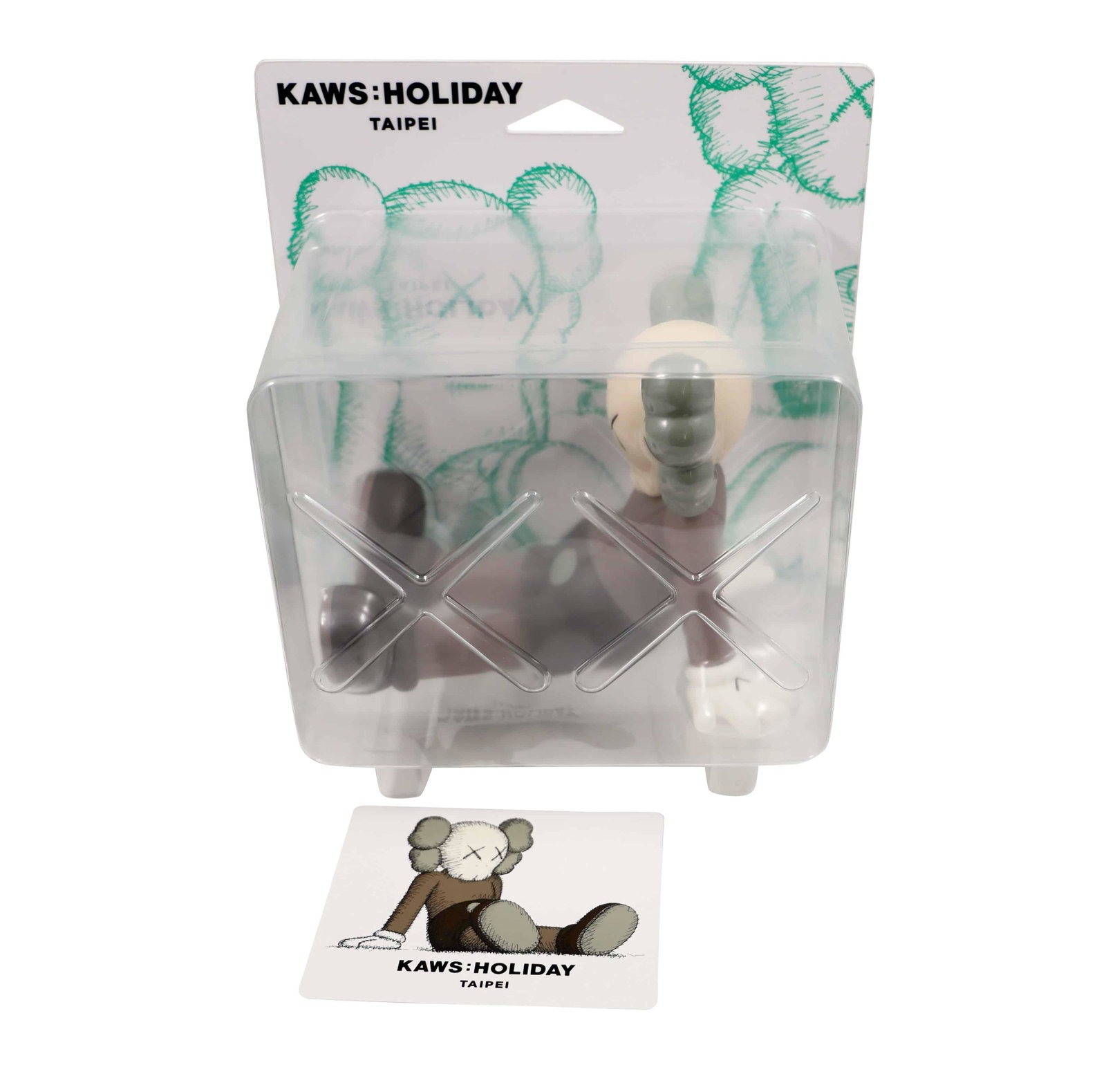 KAWS Holiday Taipei Vinyl Figure Brown: Artist: KAWS Title: Holiday Taipei Brown Medium: Vinyl Collaboration: AllRightsReserved Approximate Dimensions: 7in Edition: 2019 Provenance: Pri