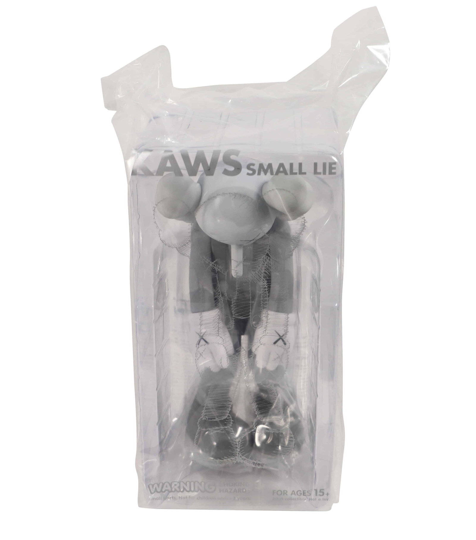 KAWS Small Lie Vinyl Figure Grey: Artist: KAWS Title: Small Lie Grey Medium: Vinyl Approximate Dimensions: 11in Edition: 2017 Provenance: Private collection Condition Report