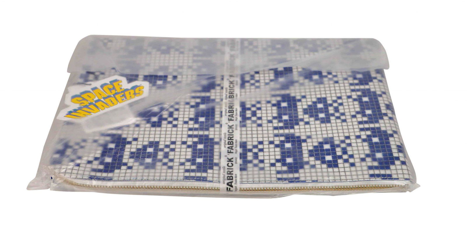 Medicom Toy x Space Invaders x Fabrick Pouch Case: Artist: Space Invaders x Fabrick Title: Space Invaders Document Case Pouch Medium: Cotton and PVC Collaboration: Medicom Toy x Fabrick Approximate Dimensions: 230mm W x