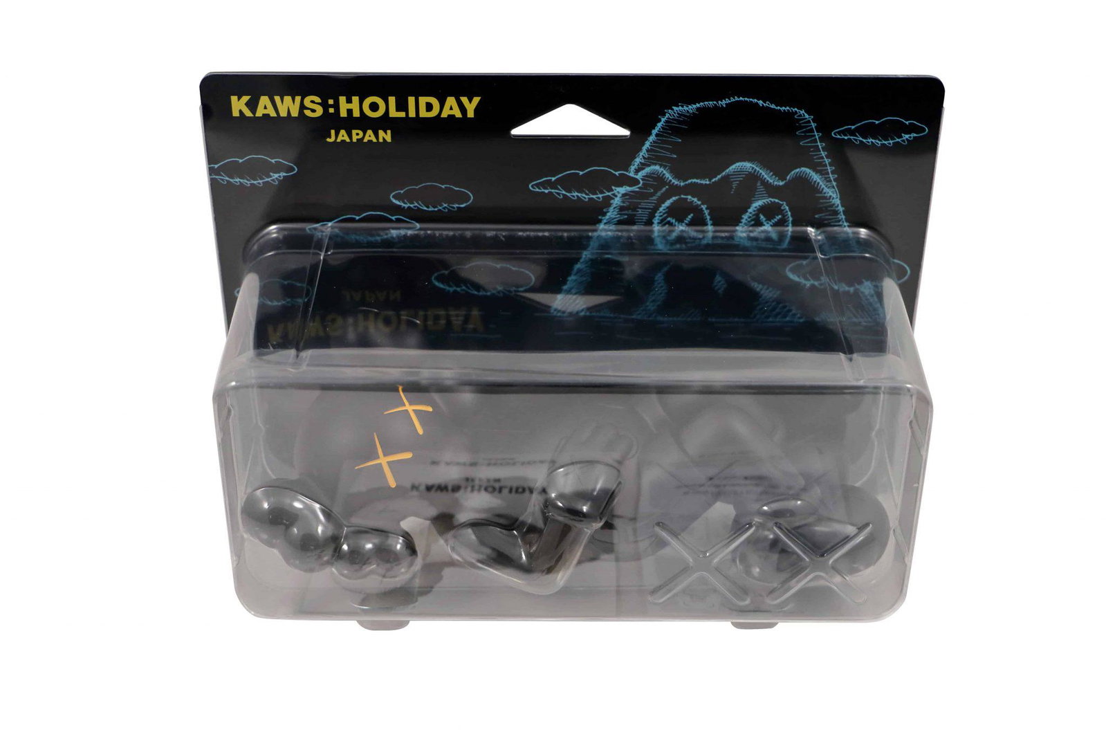 KAWS Holiday Japan Vinyl Figure Black: Artist: KAWS Title: Holiday Japan Black Medium: Vinyl Collaboration: AllRightsReserved Approximate Dimensions: 9.5in Edition: 2019 Provenan