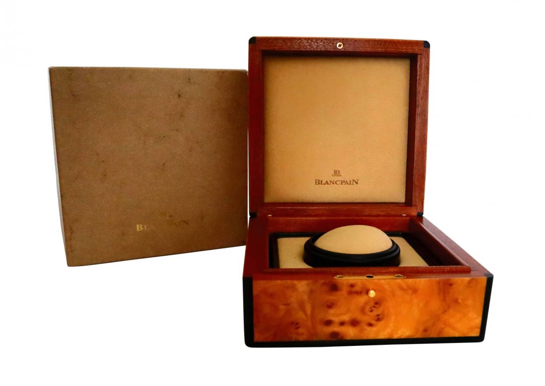 Blancpain Watch Box: Brand: Blancpain Approximate dimensions: 6.5in x 6.5in x 3.5in Condition: Good