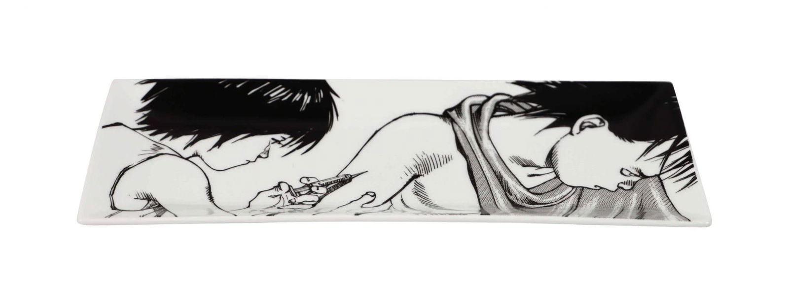 Supreme x AKIRA Syringe Ceramic Tray White: Artist: AKIRA Title: Syringe Tray White Medium: Ceramic Collaboration: Supreme Approximate Dimensions: One size Edition: 2017 Provenance: Priv