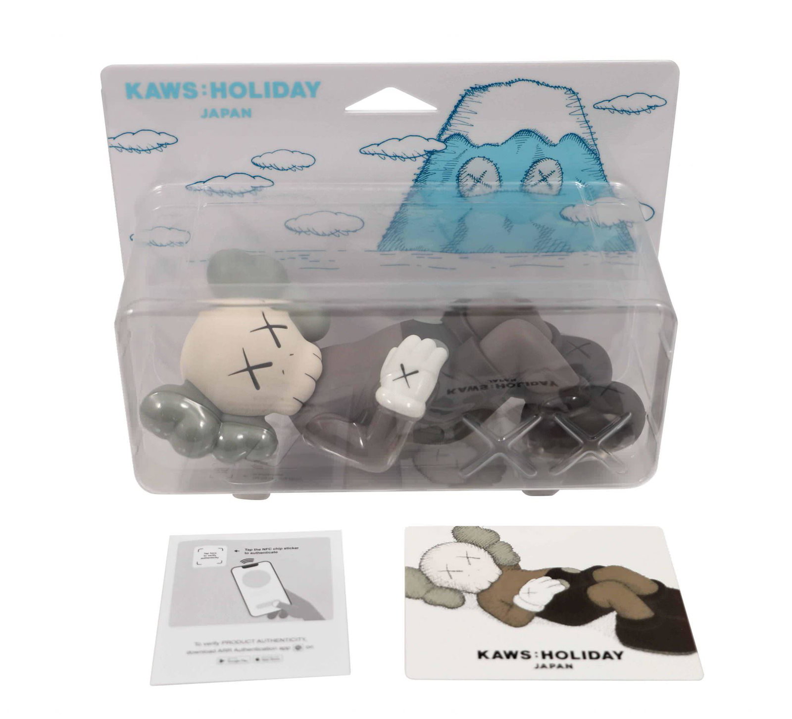 KAWS Holiday Japan Brown Vinyl Figure: Artist: KAWS Title: Holiday Japan Brown Medium: Vinyl Collaboration: AllRightsReserved Approximate Dimensions: 9.5in Edition: 2019 Provenance: