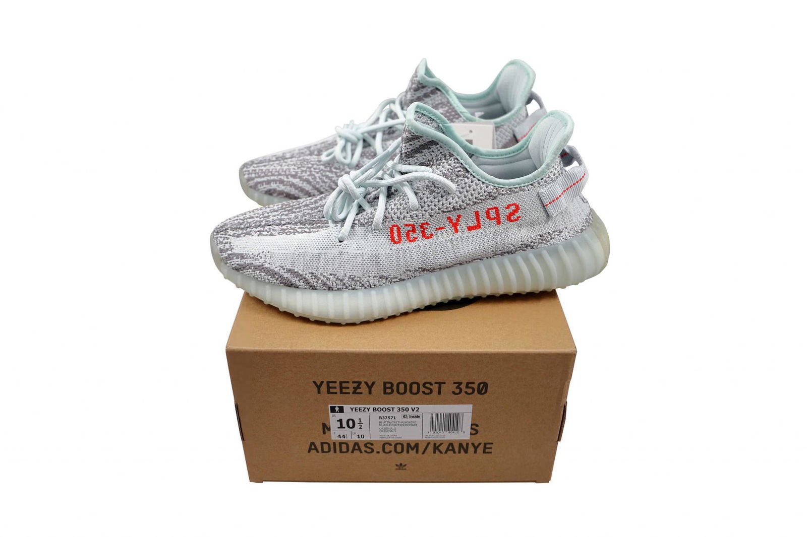 Adidas Yeezy Boost 350 V2 Blue Tint Size 10.5 Sneakers: Artist: Adidas Title: Yeezy Boost 350 V2 Blue Tint B37571 Size 10.5 Collaboration: Kanye West Size: 10.5 US Edition: 2017 Provenance: Private collection