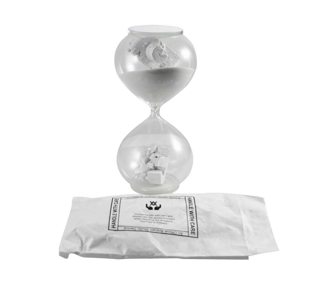 Daniel Arsham Hourglass Sculpture Limited Edition: Artist: Daniel Arsham Title: Hourglass - Limited Edition of 500 Medium: Glass, sand, plaster Approximate Dimensions (H x W x D): 9-3/5in × 4-1/2in × 4-1/2in Edition: 2018 - Limit