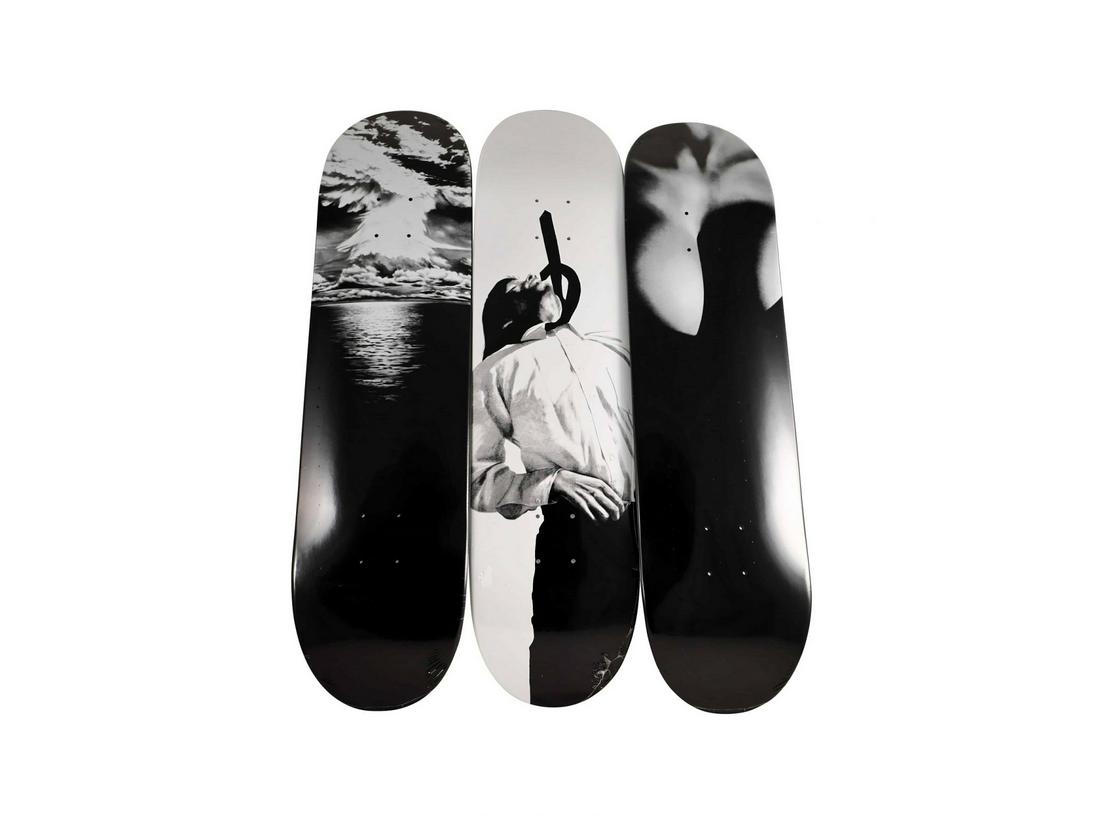 Robert Longo Supreme Skateboard Deck Set of 3: Artist: Robert Longo Medium: Skateboard Collaboration: Supreme Edition: 2011 Provenance: Private collection Condition Report: Never been displayed. Original
