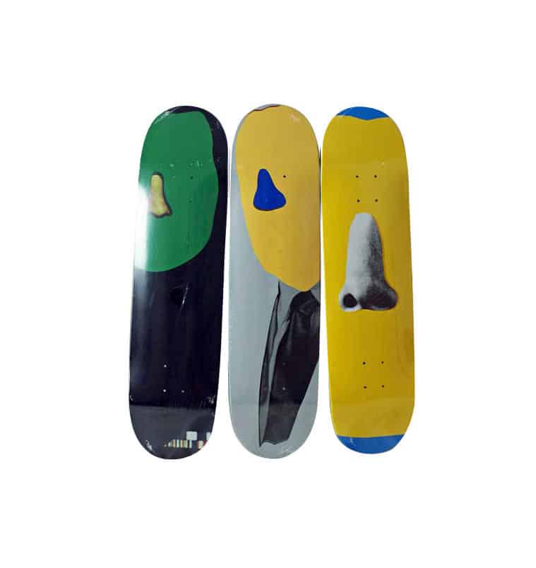 John Baldessari Supreme Skateboard Skate Deck Set: Artist: John Baldessari Title: 3 Skateboard Decks Medium: Skateboard Collaboration: Supreme Edition: 2010 Provenance: Private collection Condition Report: Never been display