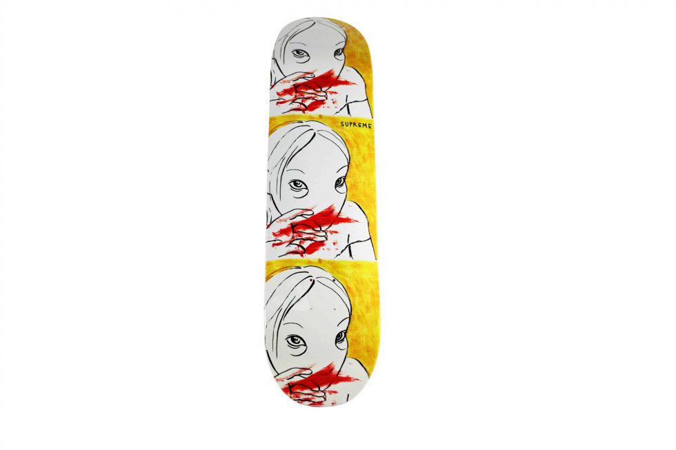 Rita Ackermann Supreme Nose Bleed Skateboard Deck: Artist: Rita Ackermann Title: Supreme Nose Bleed Medium: Skateboard Collaboration: Supreme Edition: 2019 Provenance: Private collection Condition Report: Never been displayed. Origina