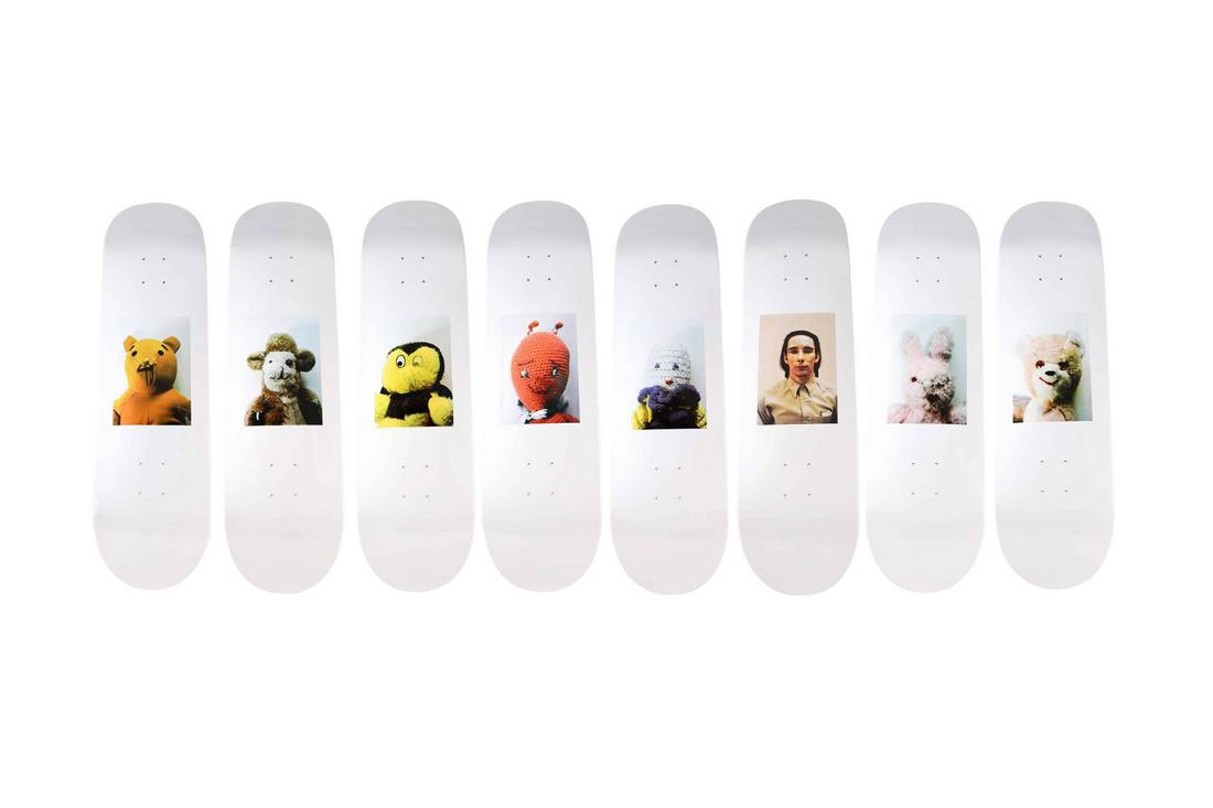 Mike Kelley Supreme Skateboard 8 Deck Set: Artist: Mike Kelley Title: AhhYouth! Set of 8 Skate Decks. Edition: 2018 Provenance: Private collection Condition Report: Never been displayed. Original sealed shrink wrap. Important