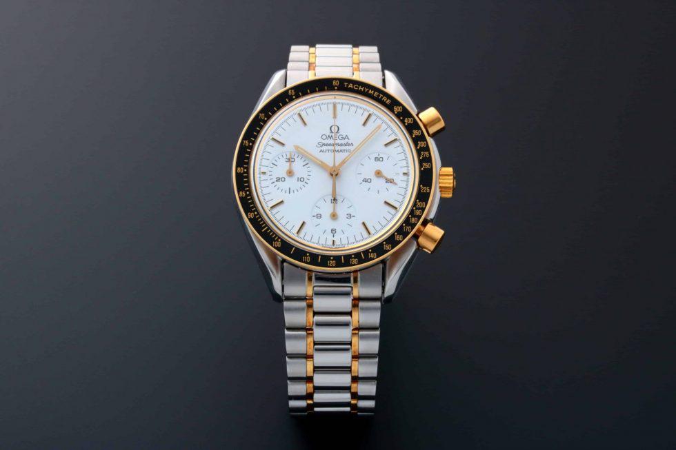 Omega Speedmaster Tutone 175.0032 Chronograph Watch: Brand: Omega Model: Speedmaster Reference: #175.0032 or #175-0032 or #1750032 Diameter: 39mm Dial Color: White Case Material:</