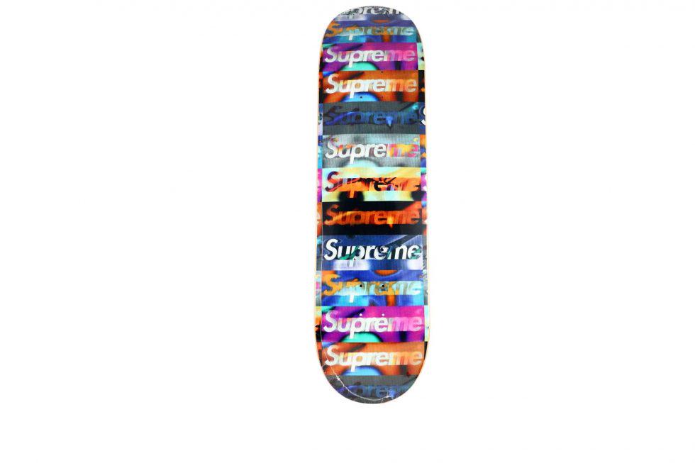 supreme distorted logo skateboard deck