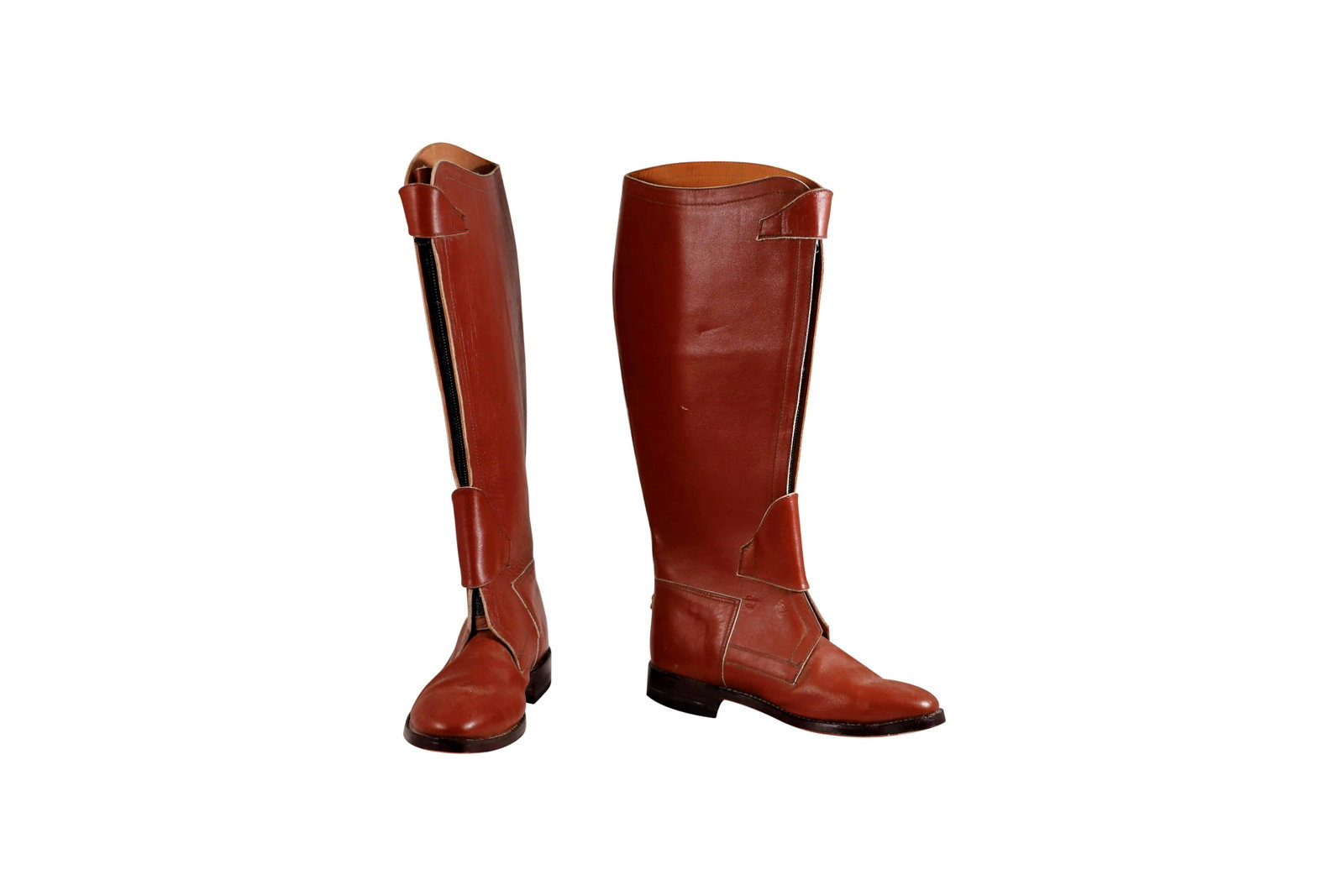 Custom Horse Riding Leather Polo Boots: Description: Custom Leather Riding Boots Approximate dimensions: 19.75in from bottom of the heal to the top (outside), 8.50in at the widest point of the calf Approximate Size: 11.5in measured on the s